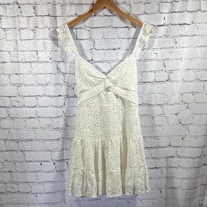 Cotton Candy White Lace Mini Dress